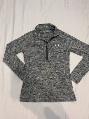 Under Armour Women's Black & Gray Heather Quarter Zip Pullover